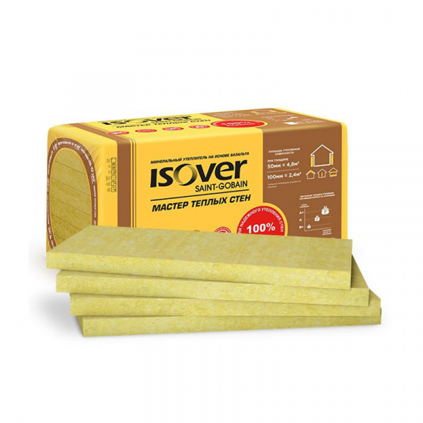 Утеплитель Изовер Мастер Теплых Стен 1000х600х50 мм 4шт. уп