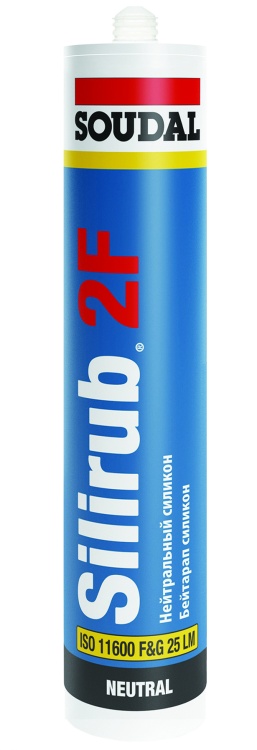Нейтральный силиконовый герметик Soudal Силируб 2 F, черный, 300мл
