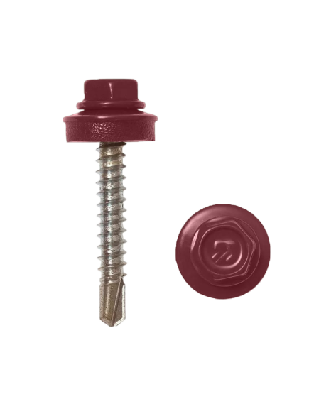 Саморез кровельный ZP 4,8х35, оцинк, красное вино